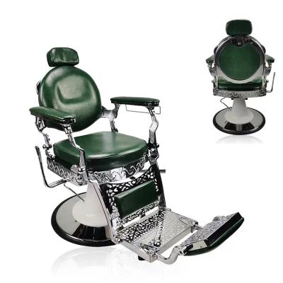 China Bestselling Traditional Arabic Vintage Barber Chair Salon Furniture Green For Hairdresser for sale