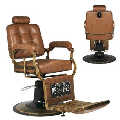 China FengShengHot Sale Vintage Barber Chair Reclining Traditional Old Style Barber Chair Salon Furniture Manufacturer for sale