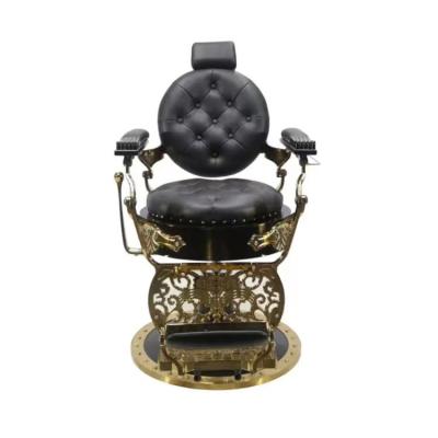 China Feng ShengAntique Salon Equipment Furniture Traditional Hair Black Barber Chair Vintage For Men For Salon Club for sale