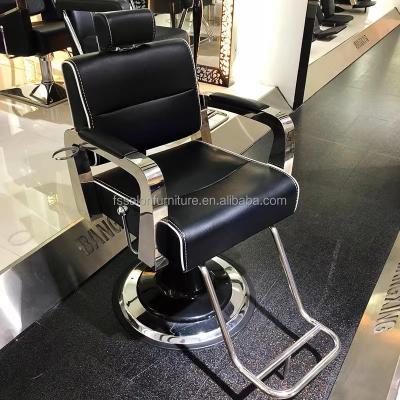 China Feng Sheng Wholesale Classic Traditional Hose Barber Chair Reclining Hair Salon Furniture Chrome Styling Chair With Footrest Head Cushion for sale