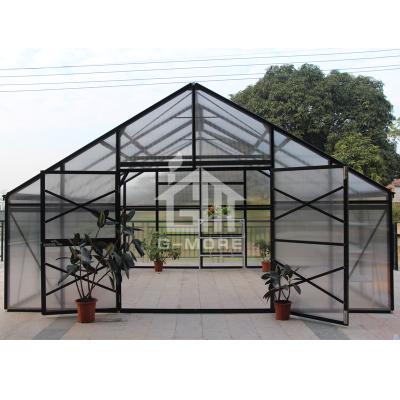 China G-MORE Easily Assembled 7 Meters Wide Length Expandable Polycarbonate Commercial Greenhouse for sale