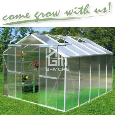 China Easily Assembled Aluminum Greenhouse Manufacturer Traditional Series 10' x8 Aluminum/Polycarbonate Hobby Greenhouse (GM31035) for sale