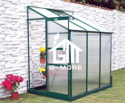 China G-MORE Easily Assembled Economic Space Saving Small Greenhouse / 4'x6 Lean-to Greenhouse in Green Color for sale