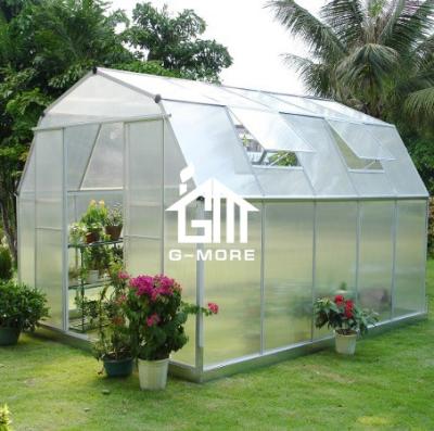 China G-MORE EURO/USA/USA/8'x10 Standard Aluminum Greenhouse Premium Good Quality Easily Assembled Greenhouse 4 Season Garden Greenhouse for sale