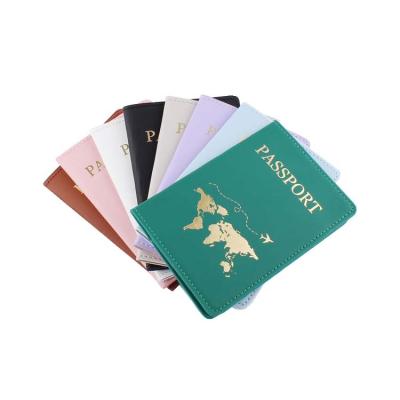 China 100% 2022 Eco-friendly Travel Passport Holder Wholesale Gold Foiled 8 Colors Passport Case Multi PU Passport Cover for sale