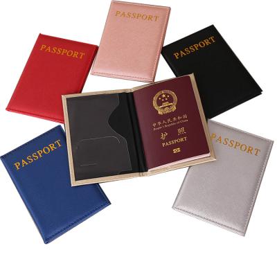 China 100% Eco-Friendly Customized General Pattern Plain Passport Holders Cross Stripes 6 Multi Colors Gold Foiled Debossed Passport Case PU Fashion for sale