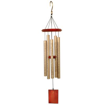 China Decoration for Home Buddhist Fengshui Silver and Gold Scripture Music Wind Chime with 5 Tubes Garden Decoration Wind Chime 35