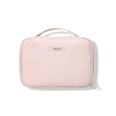 China Nordic Pink Makeup Bag 300D Polyester Travel Makeup Bag Dural 3 Layers Lamination Set Funky Airmesh Luggage Bag Top 2 Girly Toiletry Bag Sets Cosmetic Bag For Girl for sale