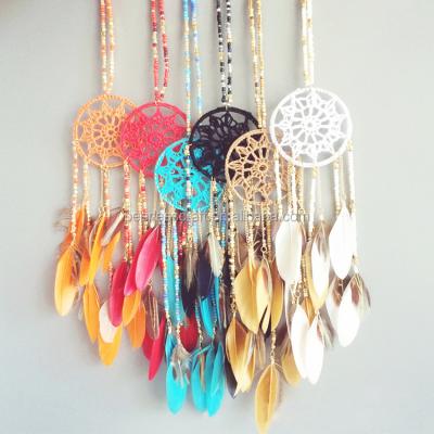 China Dream Catcher Necklace Wholesale Beaded Dream Catcher Necklace Costume Jewelry Dream Catcher Pendant for sale