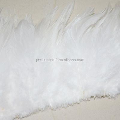 China Chicken feather dyed white saddle feather for sale