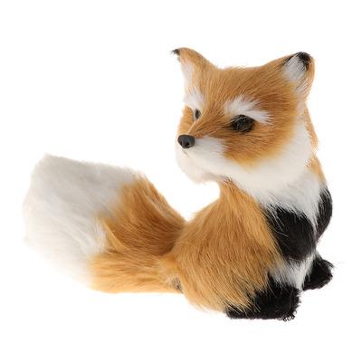 China Simulation Simulated Fox Animal Cute Ornament Realistic Furry Fox for sale