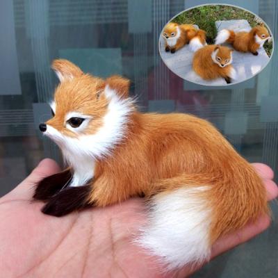 China Simulation Animal Smudges Plush Toy FoxDoll for Kids Children Birthday Gift Cute Artificial Fox Ornament for sale