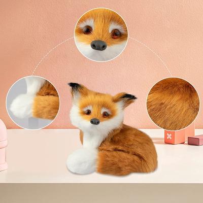 China Simulation Simulation Handcraft The Brown Fox Plush Toy Mini Fox Model Taxidermy Fox Decor Party Gifts for sale