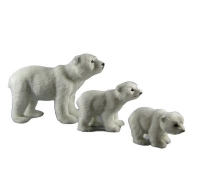 China Plastic& Fur Christmas Festival Party Supplies Decoration Birthday Gift Handmade Toy Polar Bear Outdoor Home Ornament for sale