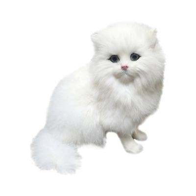 China Pure Handmade Cats Simulation Fur Persian Cat Doll Faux Plush Cat Decor Gift for sale