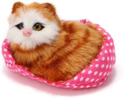 China Viable car ornaments lovely decoration cute automobiles cats sleeping simulation plush kittens doll toy for sale