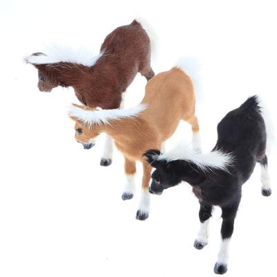 China Artificial Outdoor Home Decoration Model Toy Handicraft Life Size Christmas Animal Faux Fur Simulation Light Brown Horse for sale