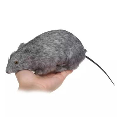 China Realistic Rat Christmas Indoor Decoration Realistic Mouse Cat Toy Synthetic Fur Mice Plush Animal Big With Noise for sale