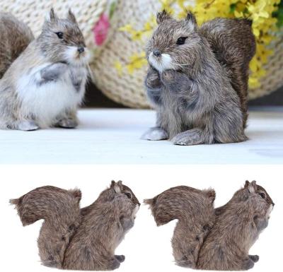 China Realistic Animal Garden Handwork Squirrel Landscape Squirrel Taxidermy Home Decor Ornament for sale