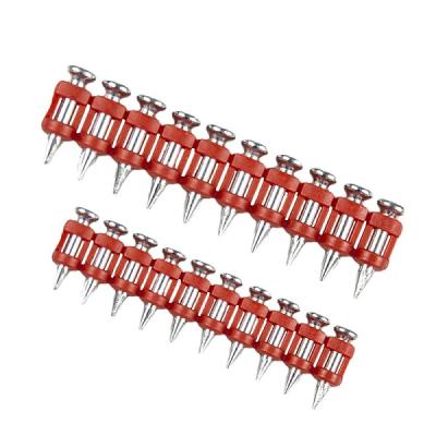 China Gas Flat Nail for Gun Nail Strip Plastic Steel Gas Actuated Concrete Gas Cotter Nails Fastening System for sale