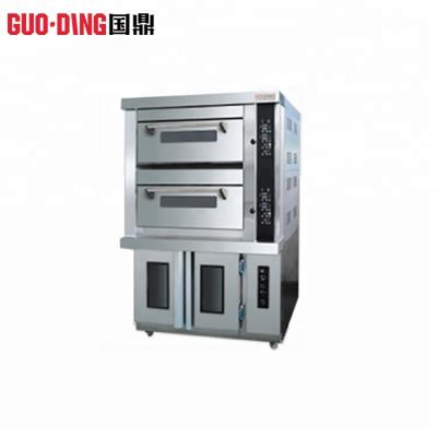 China High Efficiency Commercial Stainless Steel Combination 2 Decks 4 Trays Electric Deck Oven With 12 Trays Proofer for sale