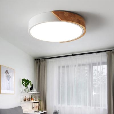 China Modern Wooden Ceiling Lamp PUZHUOER 18W 30cm Light For Modern Ceiling Simplicity LED Ceiling Lamp Live Room Light for sale