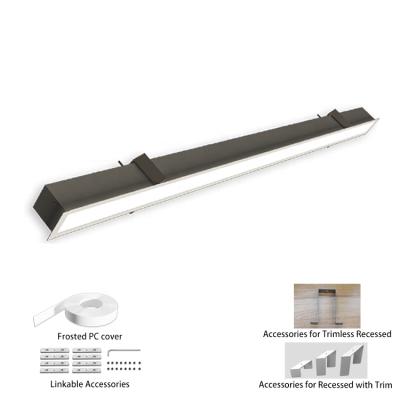 China EUROPEAN Hlinear LR6075-L-1200 Trimless Recessed Led Single Linear Lighting Pendant Led Straight Light With Trim for sale