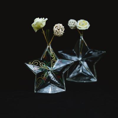 China Traditional high-grade glass decorate romantic style multifunctional bottle star glass vase for sale