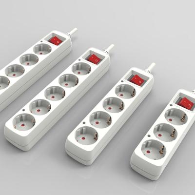 China PC+ABS 16a 250v china manufacturer Extension cables socket power strip flame retardant eu with overload protection for sale