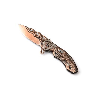 China Easy Carry OEM Gold Folding Blade Pocket EDC Knife Military Knives Colorful Military Hunting Knife for sale