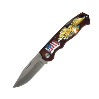 China Non-variable OEM Personalized Custom Engraved Gift Pocket Knife With Wood Handle for sale