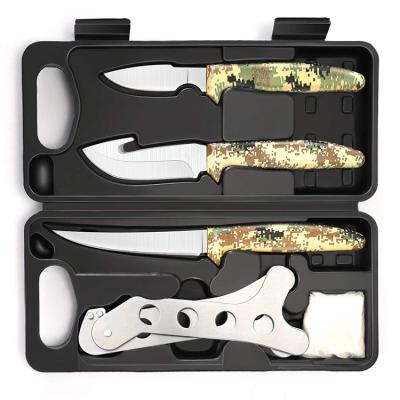 China 7pcs Non-variable Hunting Camping Survival Serrated Stainless Steel Blade Knife Set Kit for sale