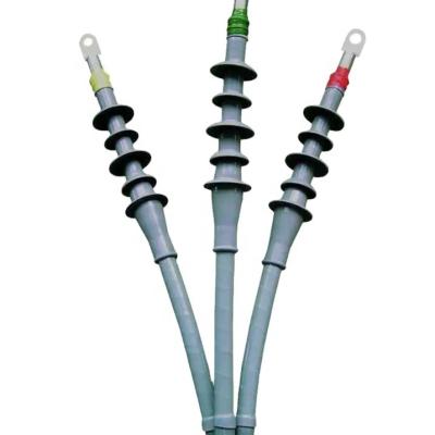 China Anti Corrosion Gray color high voltage 3 core cold shrink cable silicone rubber accessories cable termination kits/terminal for sale