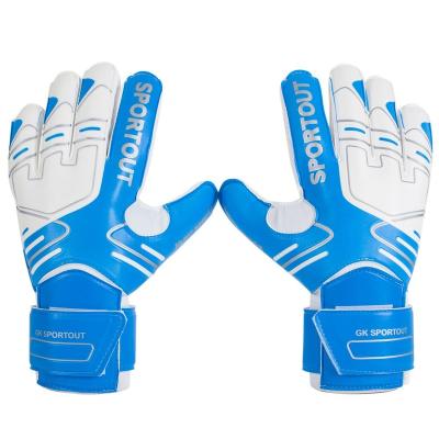 China Finger ProtectionÂ   High Quality Adult Latex Logo Finger Pcs Blue White Red Men Sporting Goods Professional Soccer Goalkeeper Gloves for sale