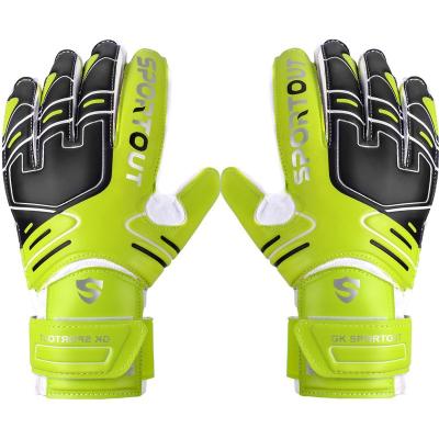 China finger & Professional Thumb Protection Soccer Goalkeeper Gloves For Football GAN ​​Logo Finger Packing Protection Color OEM Customized Unisex Green MOQ for sale