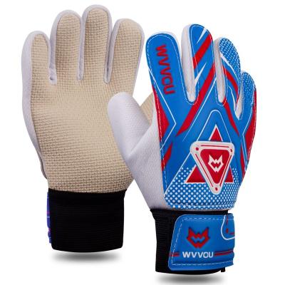 China High Quality Cheap High Quality Flat Finger Protective Gloves German Sports Palm Latex Gloves Soccer Goalkeeper Gloves Blue for sale