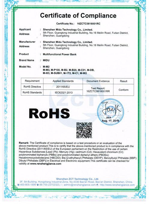 RoHS - Shenzhen Midu Technology Co., Ltd.