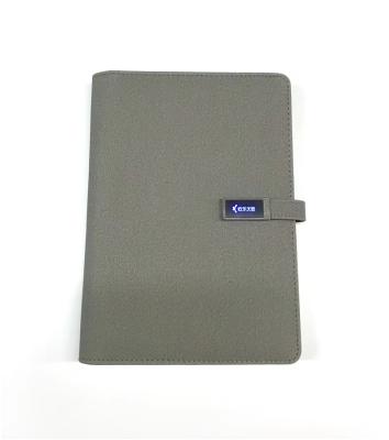 China To Light Up Logo Multifunctional A5 Custom PU Leather Notebook Diary With Power Bank Promotional Gifts for sale