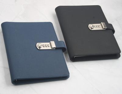 China 2021promotional ideas unique items hardcover new product gift agenda corporate password with password notebook power bank for sale