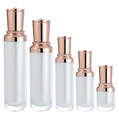 China 30ml 50ml Cosmetic Luxury White Airless Lotion Pump Cosmetic Bottles For Acrylic Jars for sale