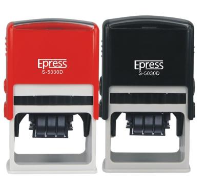 China Office Epress Stamp Maker 50 * 30 Mm Rectangle Shaped Self Inking Rubber Date Stamp for sale