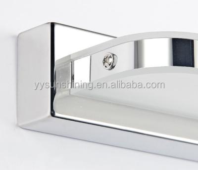 China IP44 Cabine de banheiro de aço inoxidável escovado Luz de espelho LED AC100-240v Voltagem de entrada à venda