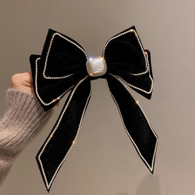 China New fashion retro fashion retro headband hair accessories durable velvet hair bow high-grade headwear hairpin for sale