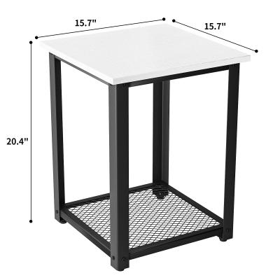 China (Size) Adjustable Rustic End Table with Sturdy Metal View Accent Side Industrial Table for sale