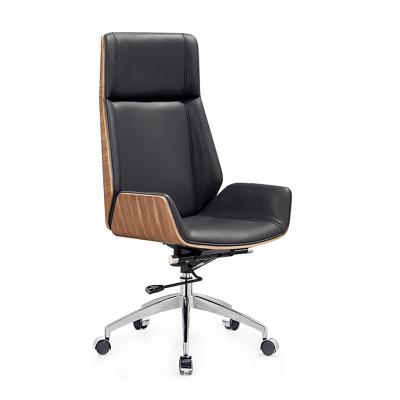 China Modern (Height)Adjustable Leather Meeting Chair With Ergonomic Swivel Design Rotation Manager Office Chair for sale