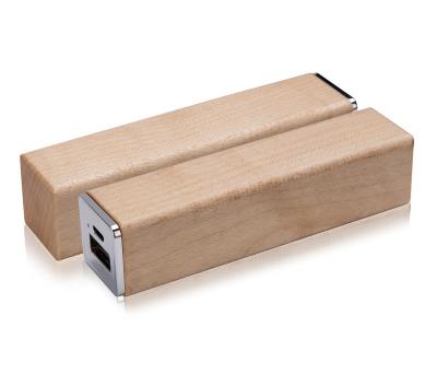 China Wooden Power Bank with Square Design 2000-3000mAh for sale