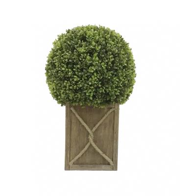 China Minimalist Plastic Boxwood Tree Topiary Fire Retardant Artificial Grass Plant for sale