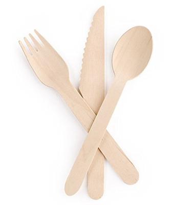 China 100% Wood Recycled Biodegradable Disposable Wood Made Cutlery Utensils Fork Spoon Knife For Party And Festival for sale