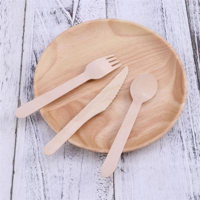 China Wholesale Disposable Eco-friendly Wooden Disposable Cutlery Set, Forks/Spoons/Knives With Independent Packing for sale