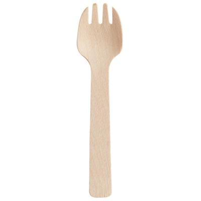 China Art Decor Disposable Birch Wood Biodegradable Wooden Cutlery Sporks Individually Spork Sporks Made To Order Disposable for sale